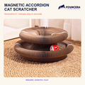 POUNCERA Generation 6 magnetic accordion cat scratcher in a stacked ring shape
